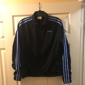 Adidas Ladies Track Jacket. Black and Lavender